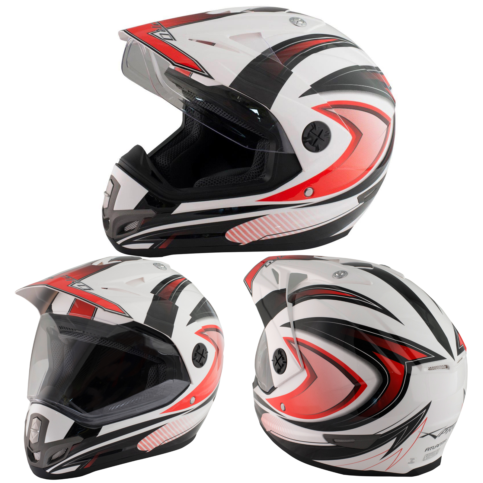 Abbigliamento Moto e Accessori - Casco Moto Cross Enduro Trial Quad Off  Road Visiera Anti Nebbia Rosso