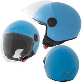 Demi Jet Helmet Moped Motorbike Scooter Visor SonicMoto Blue