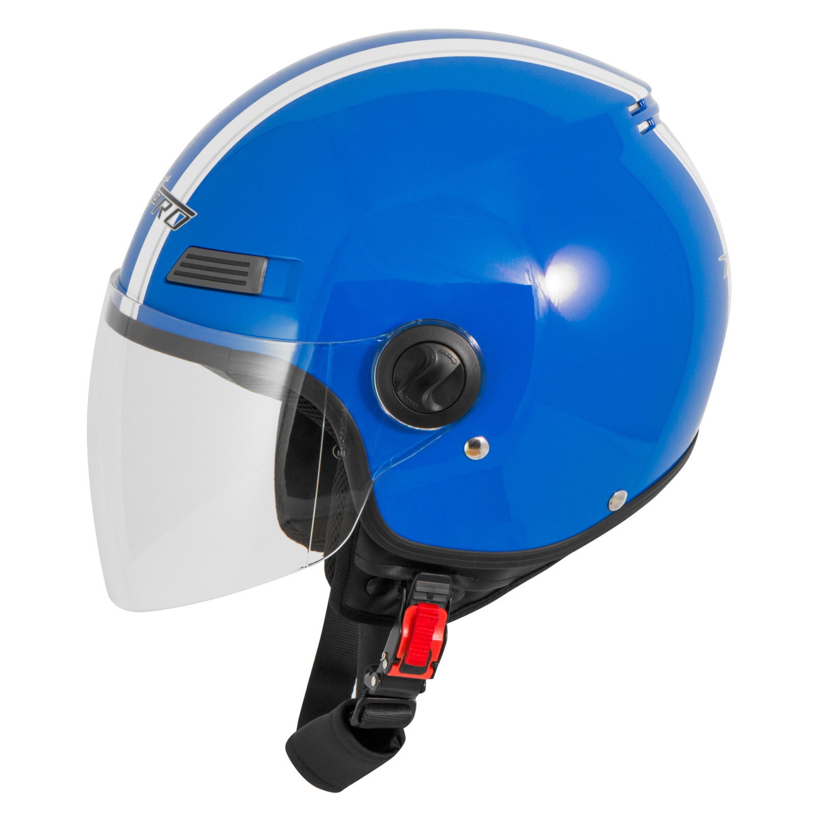 Abbigliamento Moto e Accessori - Casco Jet Scooter Moto Omologato ECE 22  Visiera Antigraffio Trasparente