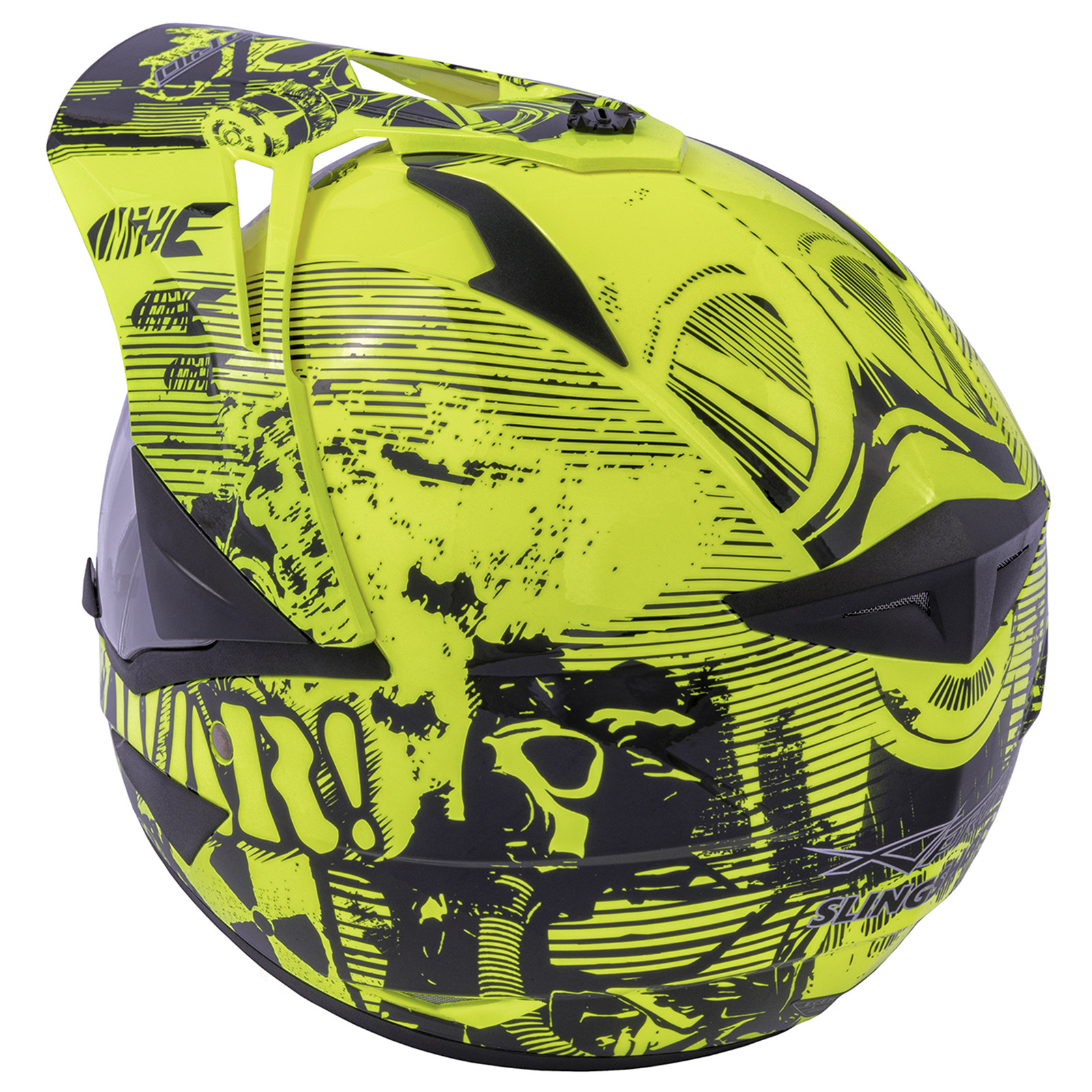 Abbigliamento Moto e Accessori - Casco Moto Trial Cross Quad Enduro Off  Road Visiera Anti Nebbia Fluo