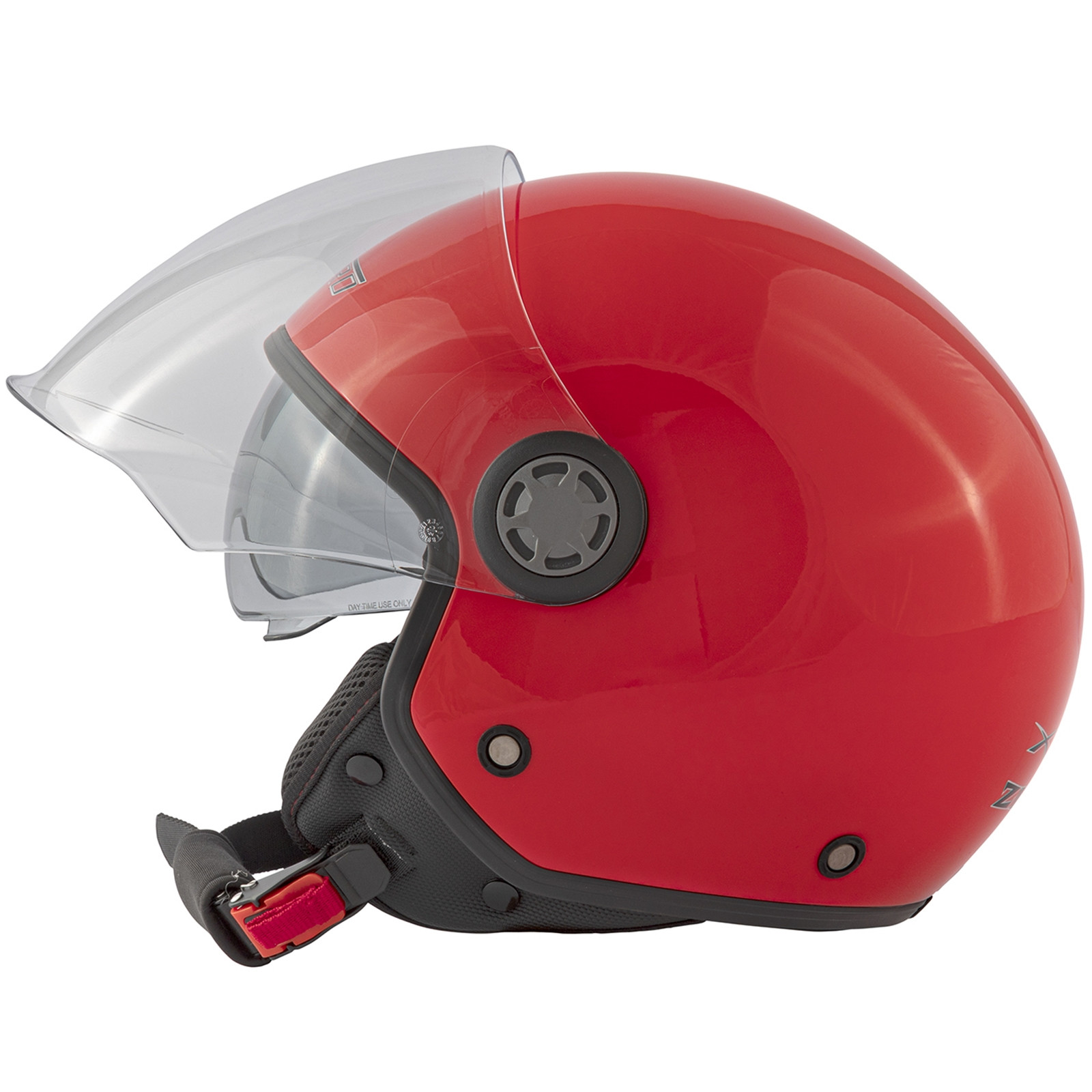 Abbigliamento Moto e Accessori - Jet Moto Casco Scooter Doppia Visiera  Certificato ECE 22-06 Nero Opaco Rosso