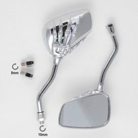 Abbigliamento Moto e Accessori - Specchietti 22mm Manubrio Moto Retrovisori  Metallo Universali Ovali