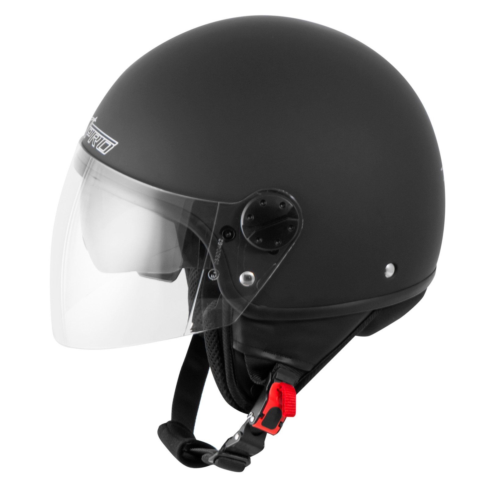 Casco Jet Scooter Moto ECE 22 Doppia Visiera Parasole Nero A-PRO